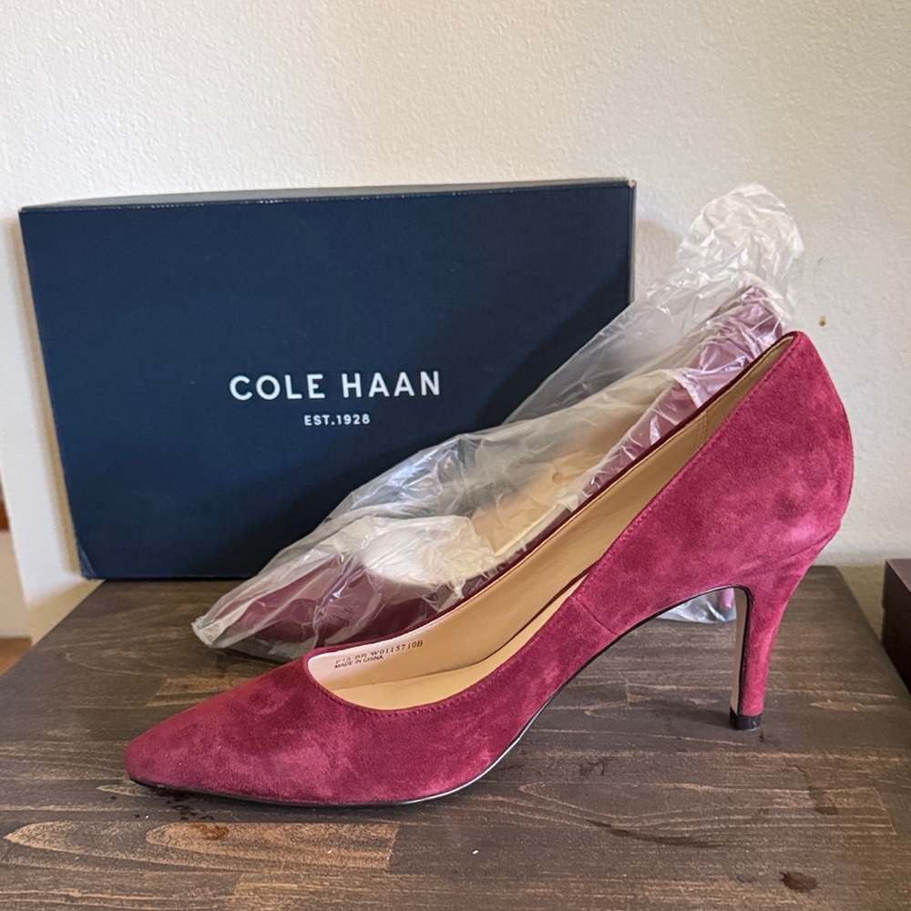 Cole Haan Women's Rich Red Suede Heels NWT